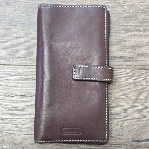 Coach Handbags - Coach Deep Chocolate Brown Leather Bi-fold Wallet
